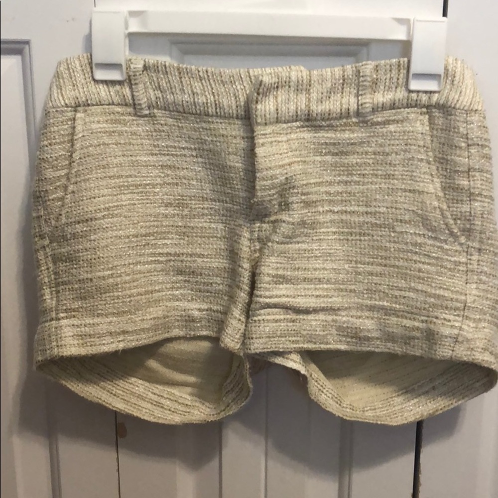 Banana Republic Gold Cream Tweed Shorts